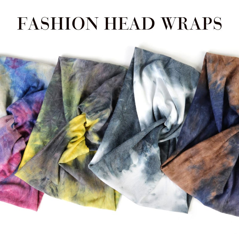 Tobeffect Wide Headbands for Women, Tie Dye Extra Large Turban Headband Boho Hairband Hair Twisted Knot Accessories, 6 Pack - Image 5