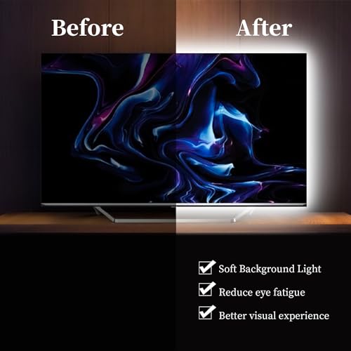 iNextStation 6.6ft 2M 5V USB COB LED Strip Light, 640LEDs 6000K Cold White USB LED Strips Dimmable CRI 93+ Flexible LED Tape Lights for TV Backlight, Under Cabinet, Mirror, Wardrobe, Home Decor - Image 3