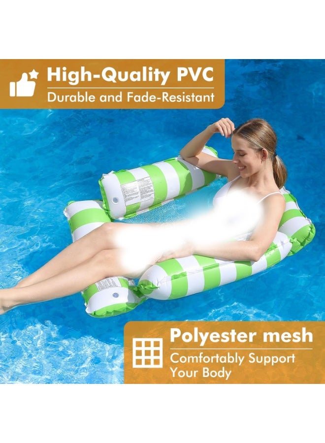 Inflatable Pool Float Chair Lounge for Adults & Kids – 4-in-1 Hammock Style Water Float – Stripe Pattern – Comfortable Mesh Support – Summer Pool Party Fun - Image 5