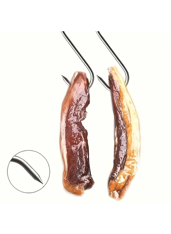 40pcs Heavy Duty Stainless Steel S Hooks Curved S Shaped Design for Hanging Meat Sausages Smoked Meats Butchery BBQ Meat Processing Commercial Home Use Durable Easy Clean Hooks - Image 1