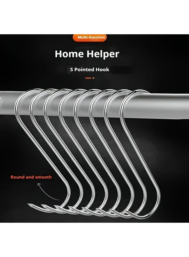 40pcs Heavy Duty Stainless Steel S Hooks Curved S Shaped Design for Hanging Meat Sausages Smoked Meats Butchery BBQ Meat Processing Commercial Home Use Durable Easy Clean Hooks - Image 4
