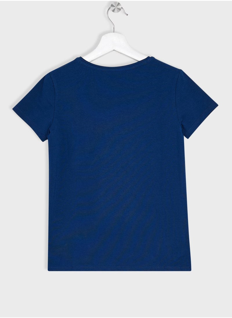 GUESS - Kids Logo Round Neck T-Shirt - Image 1
