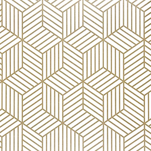 WENMER Geometric Hexagon Peel and Stick Wallpaper - 17.7 Inch x 472 Inch, Removable Self-Adhesive Vinyl Film for Bedroom, Bathroom, Shelf, Cabinet, Drawer - Image 1