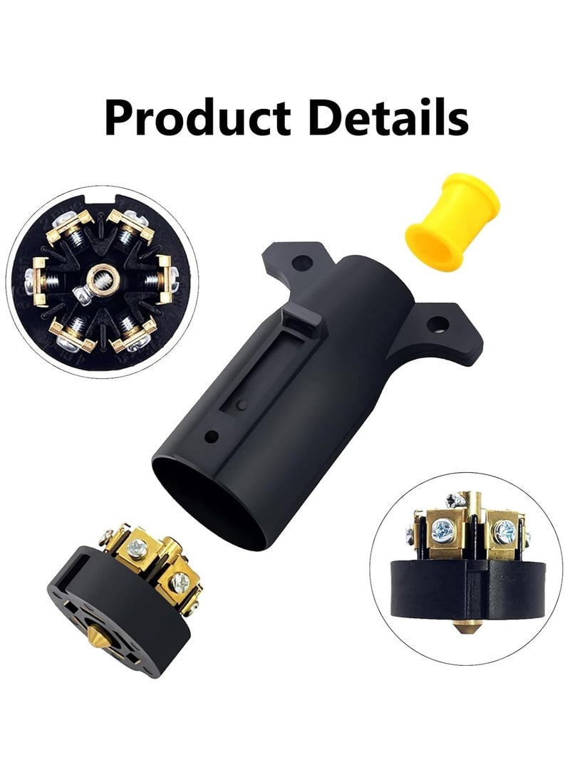 Vierex 7 Pin Trailer Socket Connector 12V Trailer Plug, Brass Terminals, Waterproof And Durable Suitable For Tail Lights Brake Lights Trailers Caravans Trucks Rv Boats - Image 3