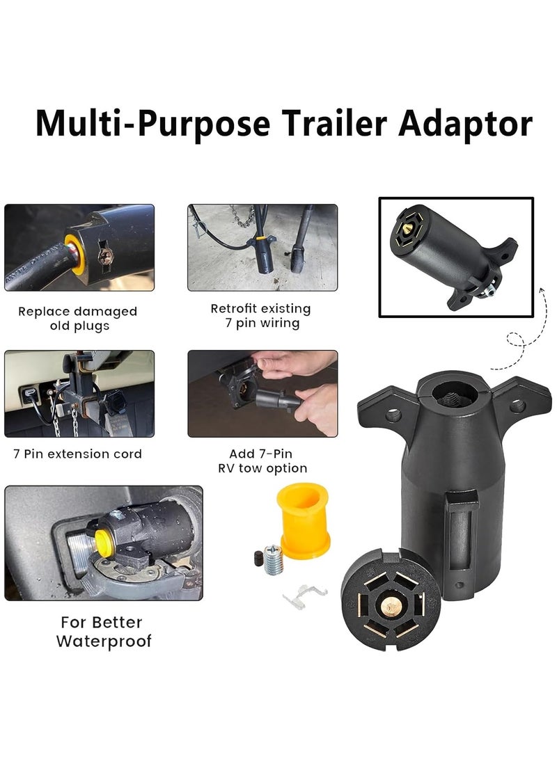 Vierex 7 Pin Trailer Socket Connector 12V Trailer Plug, Brass Terminals, Waterproof And Durable Suitable For Tail Lights Brake Lights Trailers Caravans Trucks Rv Boats - Image 4