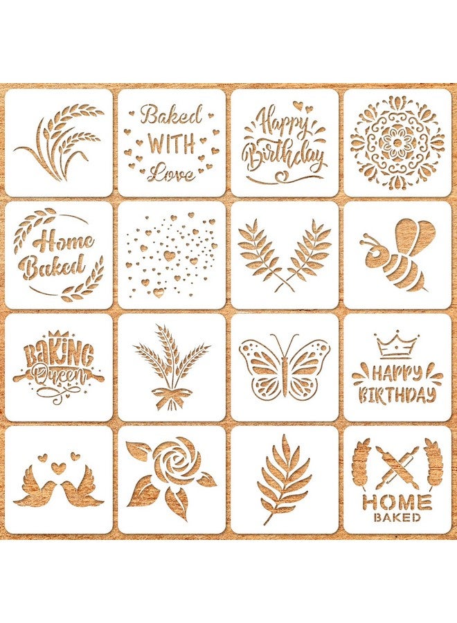 Romooa 20 Pieces Bread Stencils Artisan Bread Stencil Baking Stencil Set Cook Stencil Baking Template Bread, Cake, Pie, or Cookie Stencils Template Mold for Decorating, 20 Styles - Image 1