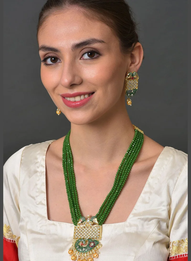 SOHI Kundan Meenakari Gold Plated Necklace Set
