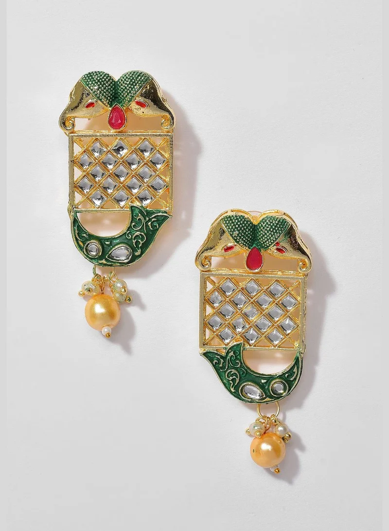 SOHI Kundan Meenakari Gold Plated Necklace Set
