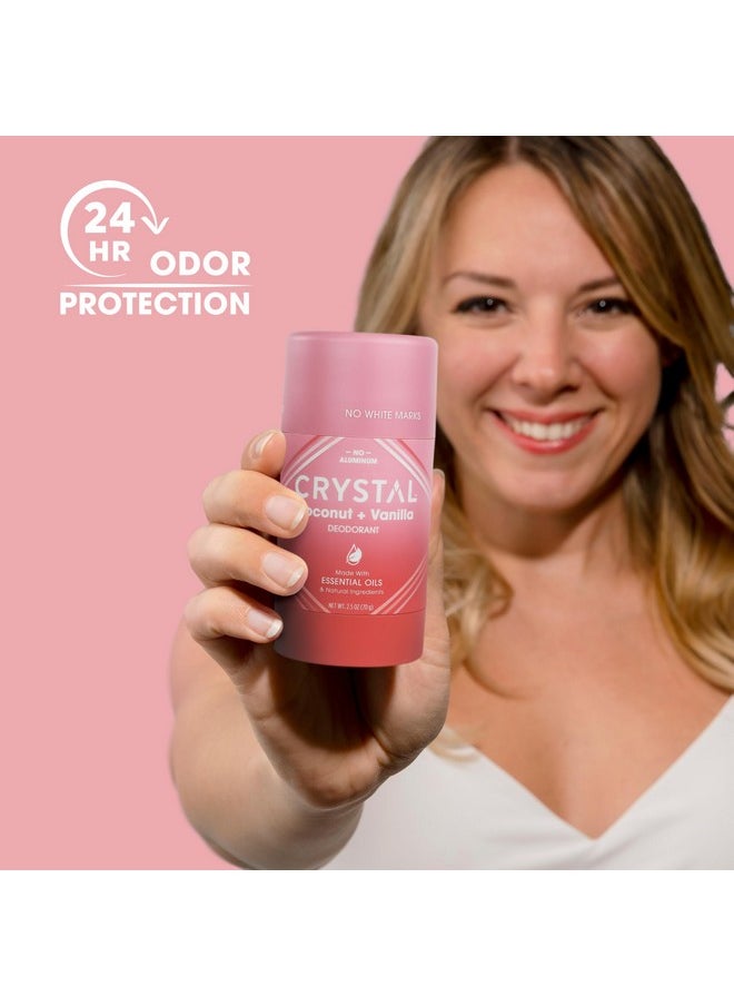 CRYSTAL ESSENCE Crystal Magnesium Solid Stick Natural Deodorant, Non-Irritating Aluminum Free Deodorant for Men or Women, Safely and Effectively Fights Odor, Baking Soda Free, Coconut + Vanilla, 2.5 oz  - Image 2