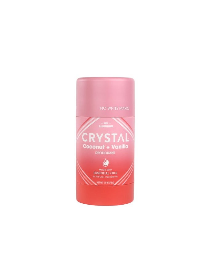 CRYSTAL ESSENCE Crystal Magnesium Solid Stick Natural Deodorant, Non-Irritating Aluminum Free Deodorant for Men or Women, Safely and Effectively Fights Odor, Baking Soda Free, Coconut + Vanilla, 2.5 oz  - Image 1