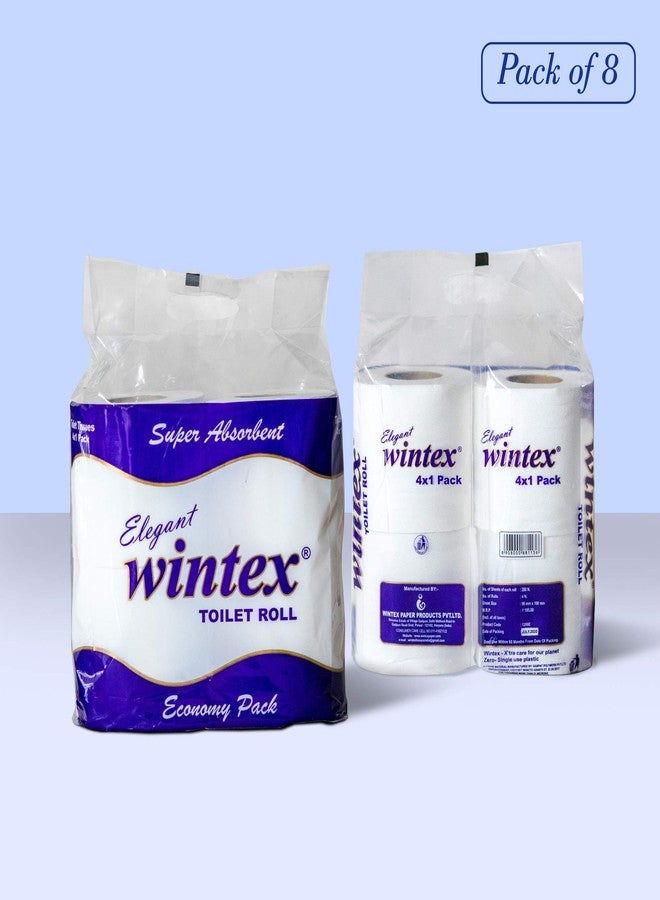 Wintex ELEGANT 2 Ply Extra Soft & Gentle Toilet/Bathroom Paper Rolls (4x2 packs, Total 8 Rolls) - Image 2