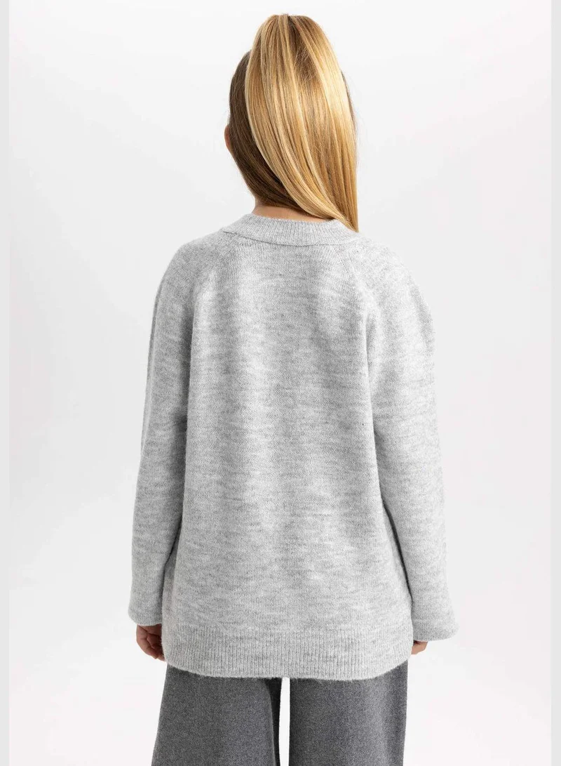 DeFacto Girl Crew Neck Long Sleeve Tricot Pullover