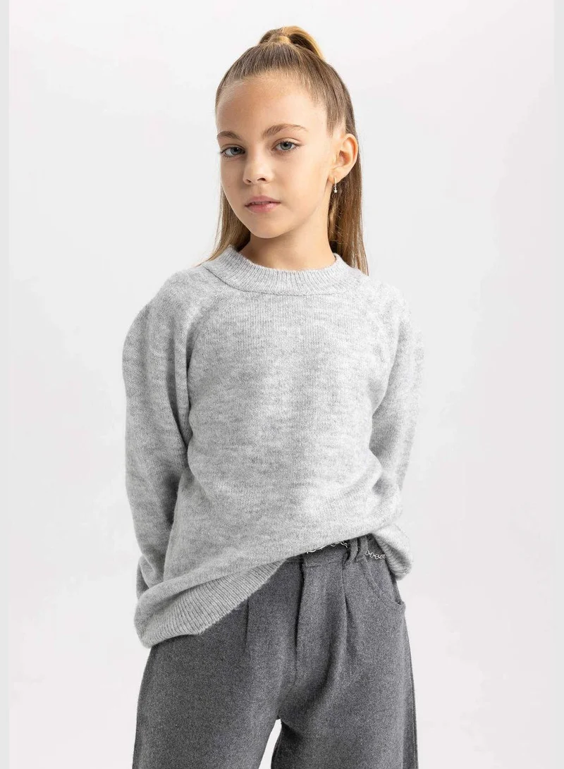 DeFacto Girl Crew Neck Long Sleeve Tricot Pullover