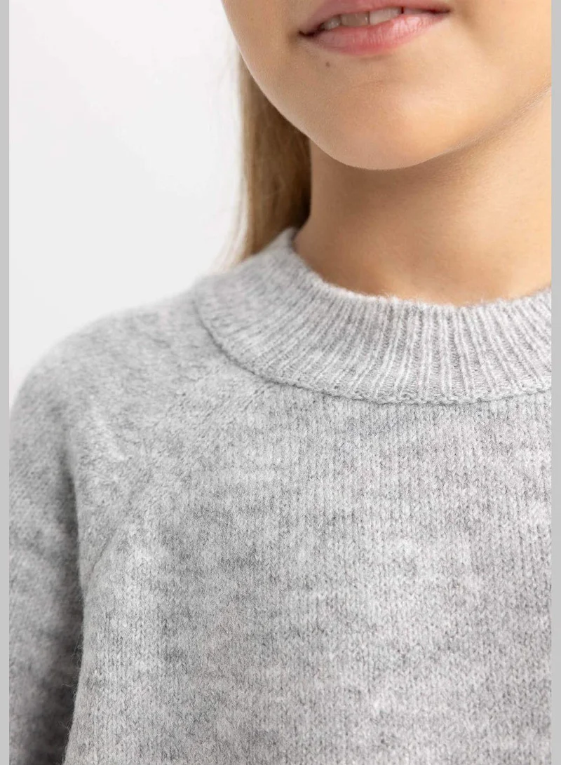 DeFacto Girl Crew Neck Long Sleeve Tricot Pullover