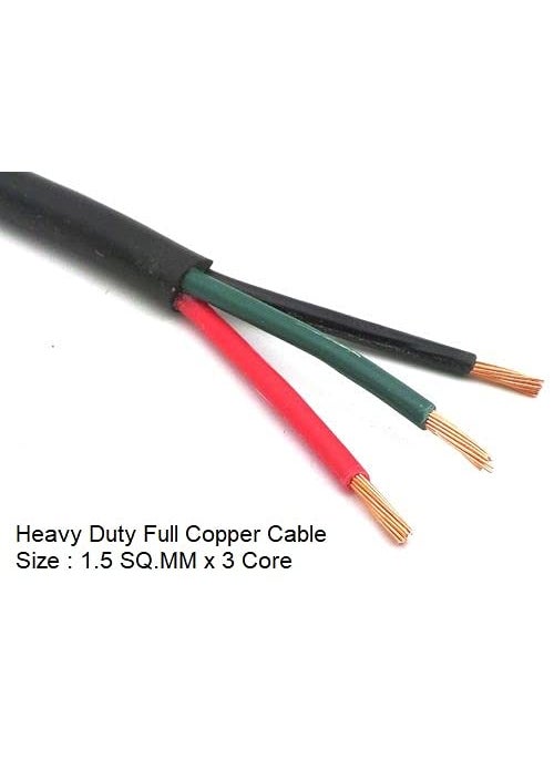 HACKENSACK Hackensack Extension Board Two 16A 113A Universal 16A Socket Switch 16A 25A MCB with Power Indicator ABS 5M Long 15 SQMM x 3 Core Heavy Duty Wire Cable with 15 Amp 3 Pin Plug White  - Image 5