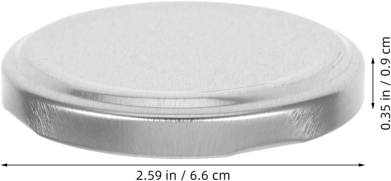 100pcs 66mm Regular Mouth Mason Jar Lids Tinplate Metal Caps Airtight Sealing Replacement Lids for Canning and Spice Jars Food Storage - Image 2