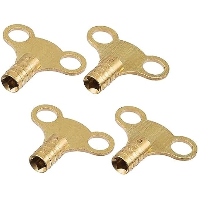 BRASS RADIATOR BLEED KEY RADIATOR AIR VENT VALVE KEYS HEAVY DUTY CLOCK TYPE EASY THUMB TRUN KEYS (BRASS KEY (PACK OF 4)) - Image 2