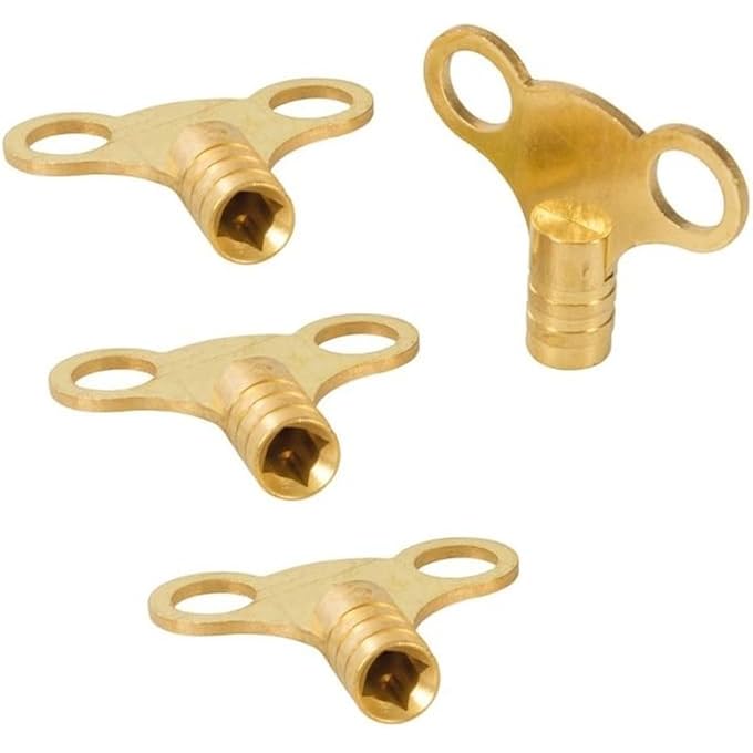 BRASS RADIATOR BLEED KEY RADIATOR AIR VENT VALVE KEYS HEAVY DUTY CLOCK TYPE EASY THUMB TRUN KEYS (BRASS KEY (PACK OF 4)) - Image 3