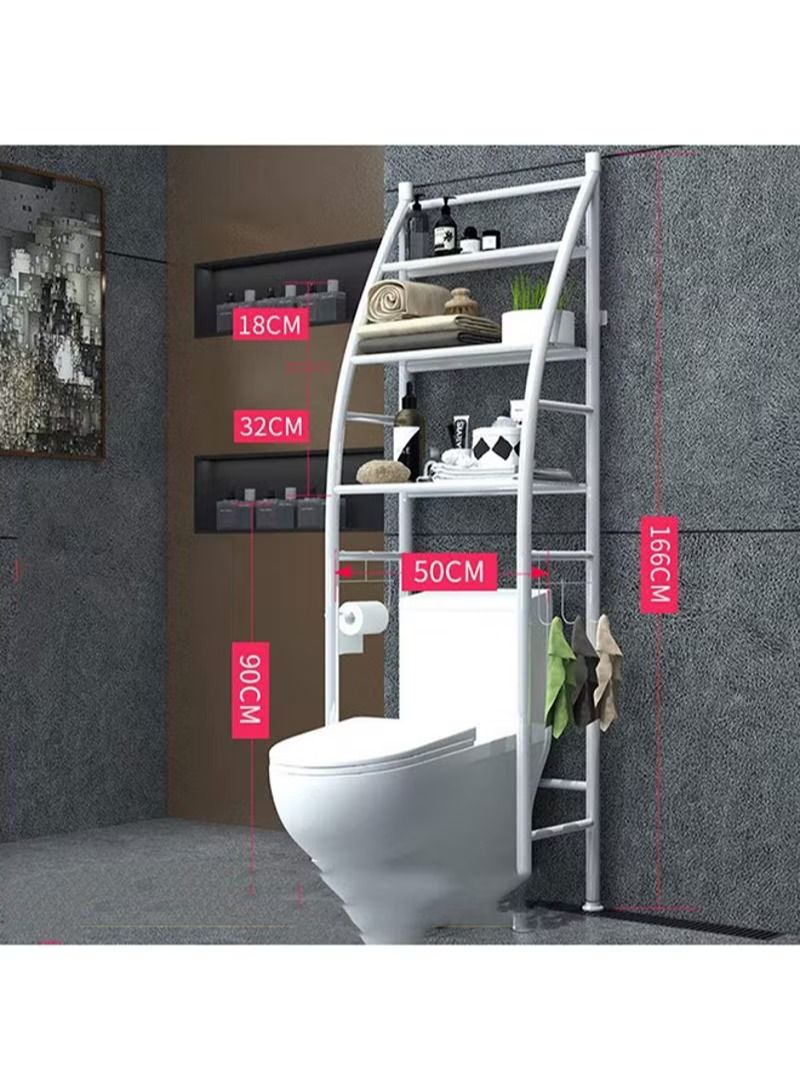 AGD 3 Tier Bathroom Laundry Washing Machine Shelf Rack White - Image 3