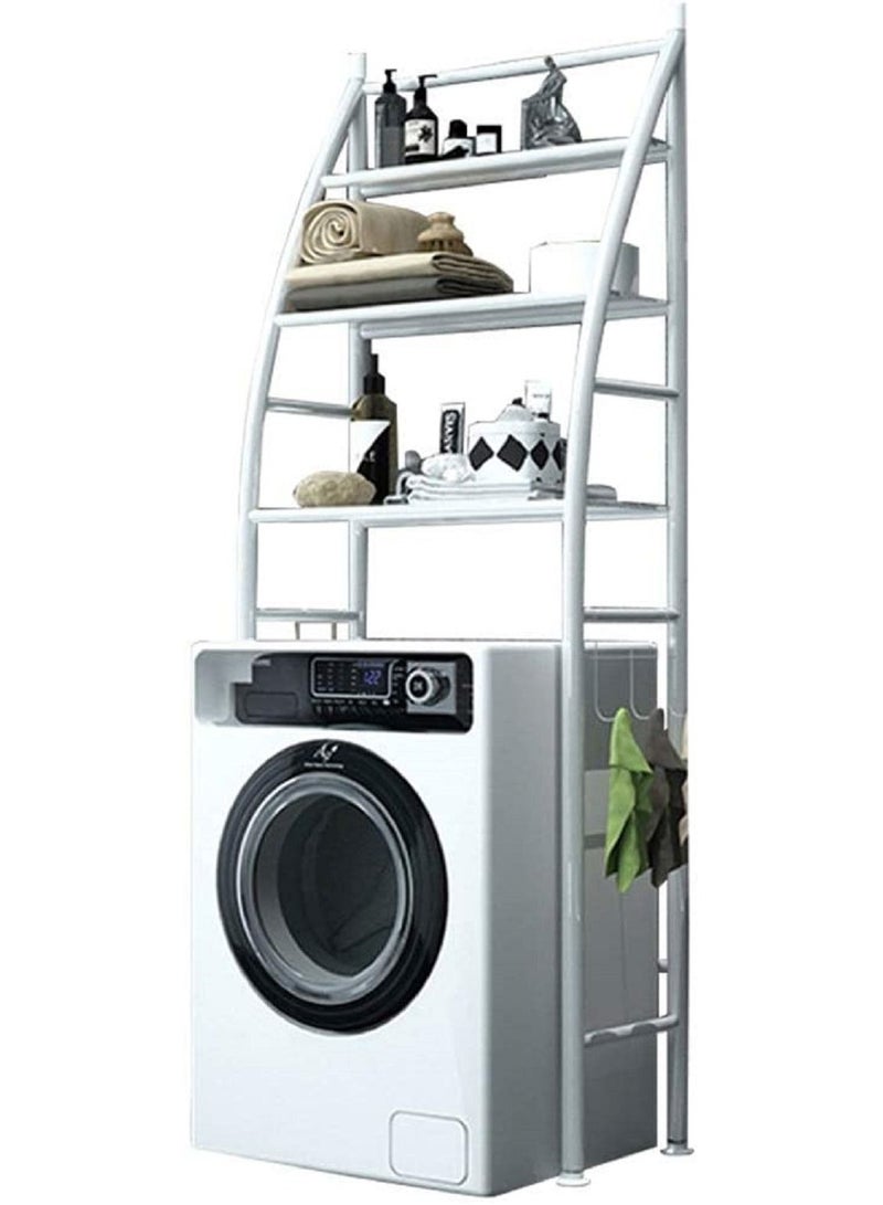 AGD 3 Tier Bathroom Laundry Washing Machine Shelf Rack White - Image 1
