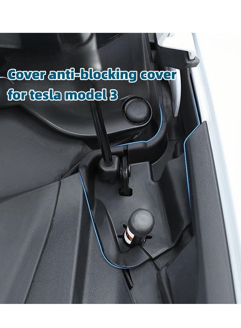 Excefore 2 PCS Front Trunk Cabin Anti-Blocking Cover for Tesla Model 3, Preventer Cover for Front Spare Compartment, Premium TPE Material, Protective Cover Interior Modification Accessories  - Image 2