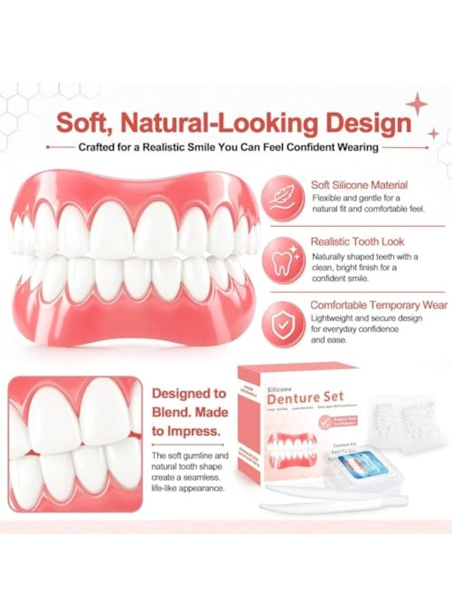 Moldable False Teeth, Dentures for Women and Men, Upper and Lower Silicone Denture Set, Fix Your Smile in Minutes, 1PCS - Image 5