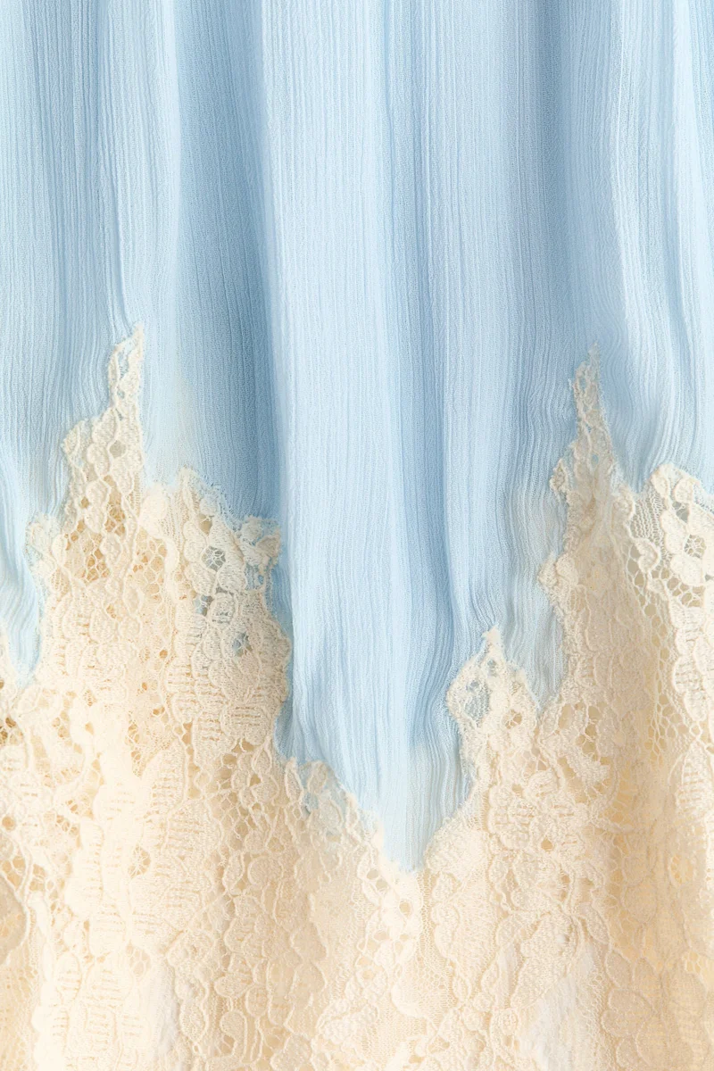 H&M Lace-trimmed chiffon strappy dress
