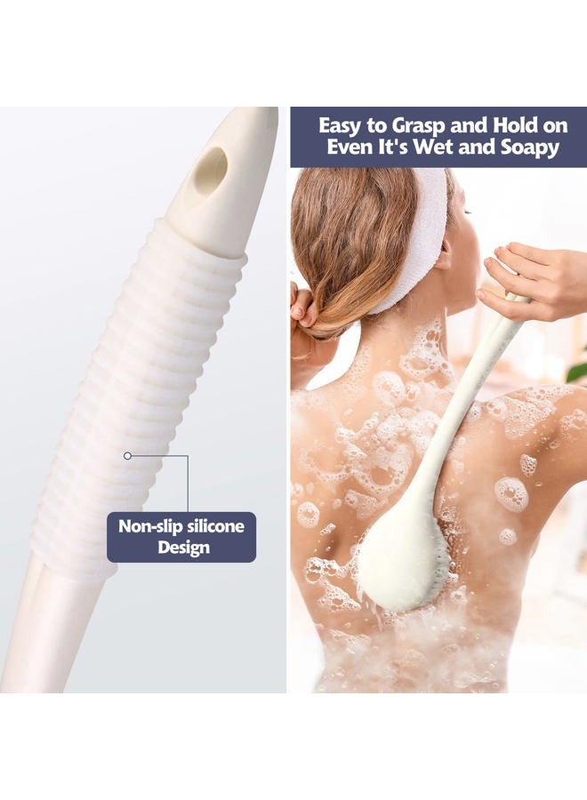 BEDELITE Back Bath Brush Long Handle for Shower - Soft Shower Brush for Men & Women,Back Brush Scrubber(16.4" Long), Skin Exfoliator for Bath Scrubber Body Brush(Ivory) - Image 5