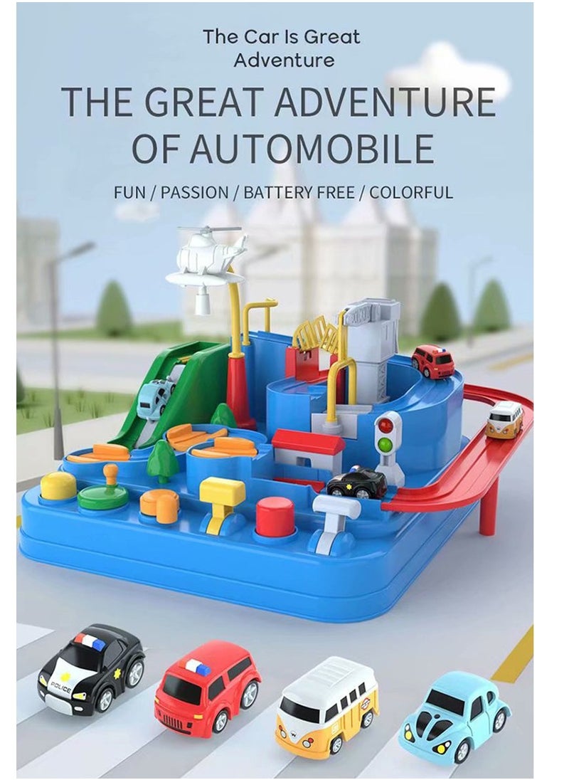 Car Adventure Toys, Kids Race Track Toys for 3 4 5 6 7 Years Old Boys Girls, Puzzle Rail Car, City Rescue Toy w/4 Mini Cars, Preschool Educational Toys for Toddlers  - Image 2