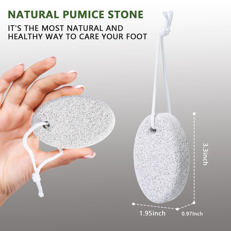 Borogo Natural Foot Pumice Stone for Feet, Borogo 2-Pack Lava Pedicure Tools Hard Skin Callus Remover for Feet and Hands - White - Image 2