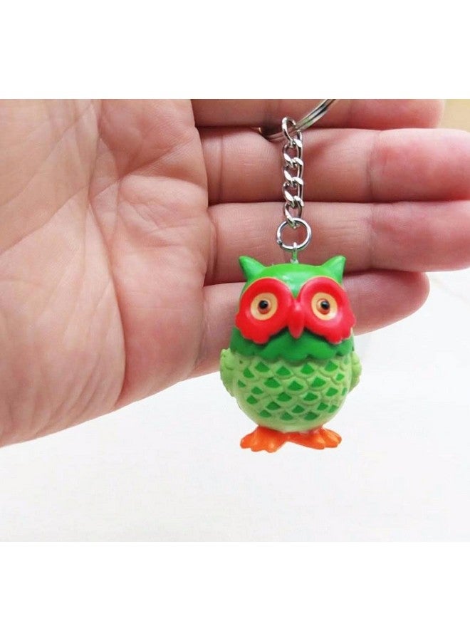 RainSound 3D Owl Figurines Quirky Keychain (Pack of 4) - Image 5