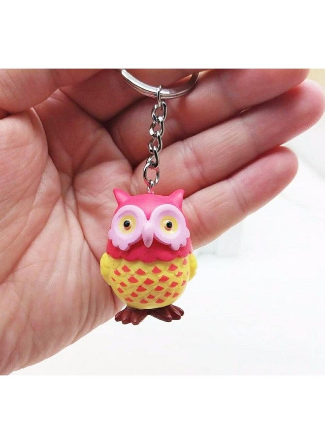 RainSound 3D Owl Figurines Quirky Keychain (Pack of 4) - Image 4