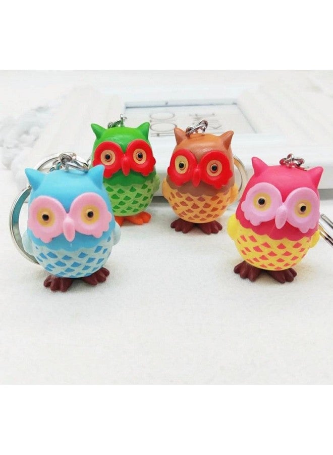 RainSound 3D Owl Figurines Quirky Keychain (Pack of 4) - Image 3