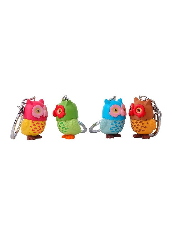RainSound 3D Owl Figurines Quirky Keychain (Pack of 4) - Image 2