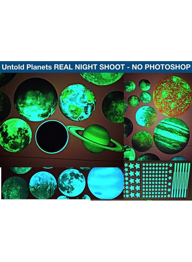 UNTOLD PLANETS 195+PCS Glow in The Dark Planets for Ceiling Decorations, Star Stickers Sun, Moon Pluto Wall Stickers for Kids, Boys Room Decor, Wall Decals Christmas Gift - Image 5
