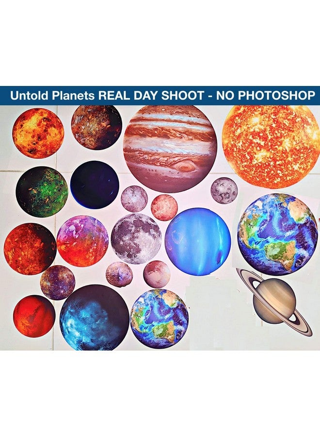 UNTOLD PLANETS 195+PCS Glow in The Dark Planets for Ceiling Decorations, Star Stickers Sun, Moon Pluto Wall Stickers for Kids, Boys Room Decor, Wall Decals Christmas Gift - Image 4