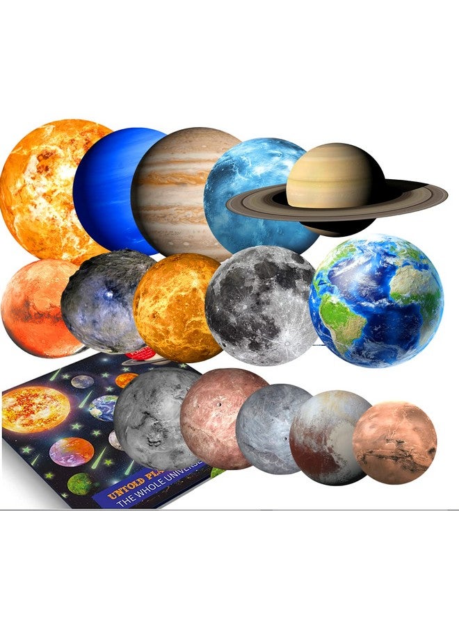 UNTOLD PLANETS 195+PCS Glow in The Dark Planets for Ceiling Decorations, Star Stickers Sun, Moon Pluto Wall Stickers for Kids, Boys Room Decor, Wall Decals Christmas Gift - Image 1