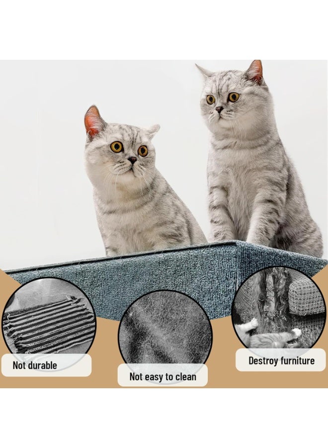 سجادة ذاتية اللصق مقاومة للخدش للقطط - وسادة خدش للقطط اصنعها بنفسك لحماية السجاد والأرائك والأثاث، خدش قطط متين ذاتي اللصق، رمادي فاتح، 40 × 100 سم - Image 4