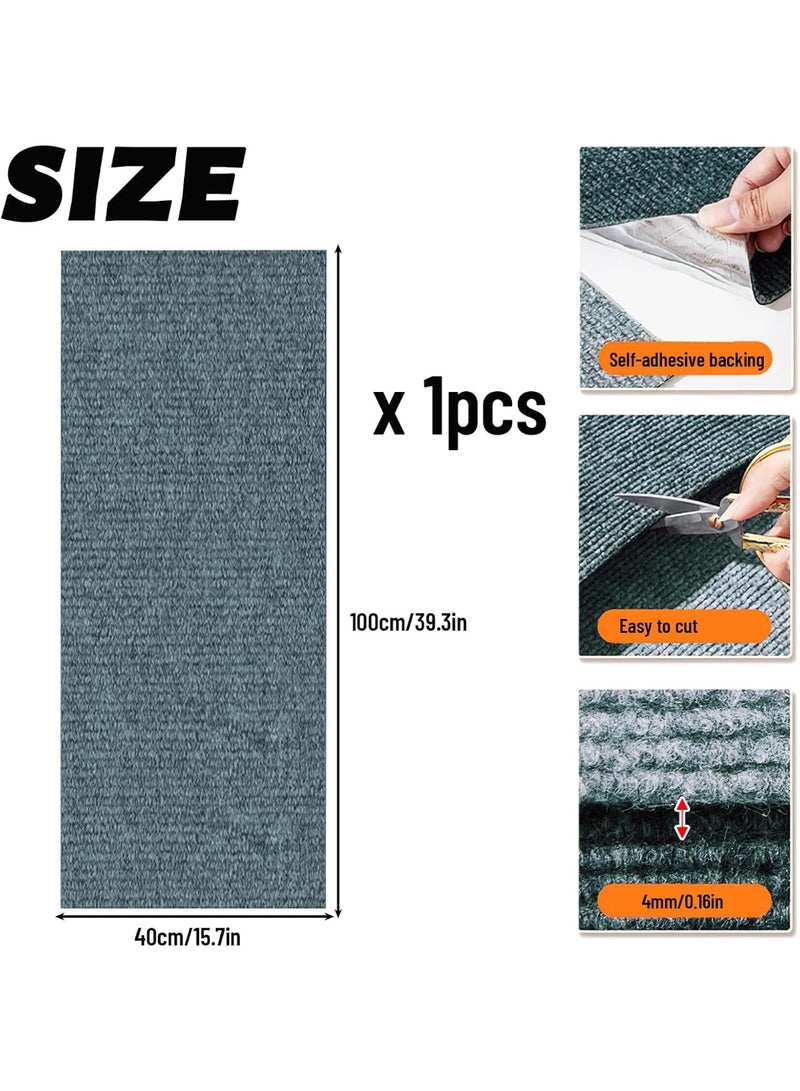 سجادة ذاتية اللصق مقاومة للخدش للقطط - وسادة خدش للقطط اصنعها بنفسك لحماية السجاد والأرائك والأثاث، خدش قطط متين ذاتي اللصق، رمادي فاتح، 40 × 100 سم - Image 2
