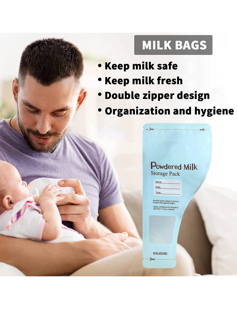 KASTWAVE Portable Milk Powder Storage Bag, Disposable Baby Feeding Food Milk Powder Sealed, and Leakproof Pouches Container Formula Dispenser, for Newborn Parents and Family Travel 30 Pieces  - Image 5