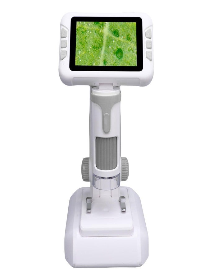 مجهر رقمي محمول للأطفال، تكبير 1600x، شاشة LCD مقاس 4 بوصات، مزود بإضاءة LED، مناسب للتعليم، لون رمادي - Image 2