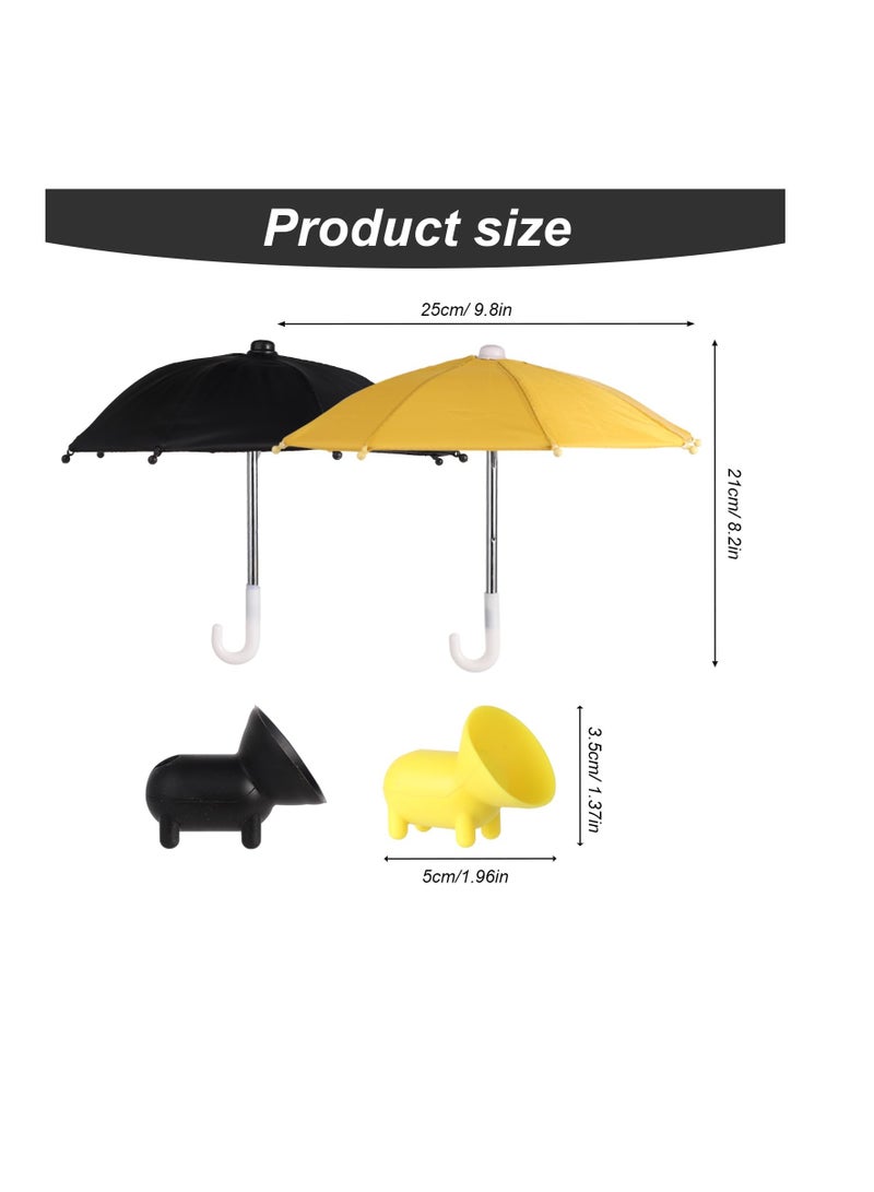 Excefore Phone Umbrella for Sun Suction Cup Stand, 2Pcs Multifunctional Adjustable Cute Phone Shade Umbrella with Suction Cup, Mini Cell Phone Sunshade, Glare Blocking - Image 2