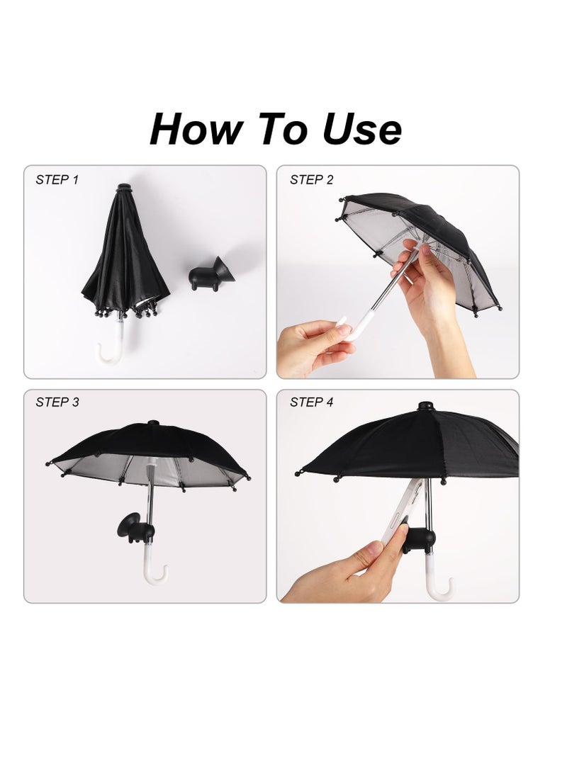 Excefore Phone Umbrella for Sun Suction Cup Stand, 2Pcs Multifunctional Adjustable Cute Phone Shade Umbrella with Suction Cup, Mini Cell Phone Sunshade, Glare Blocking - Image 5