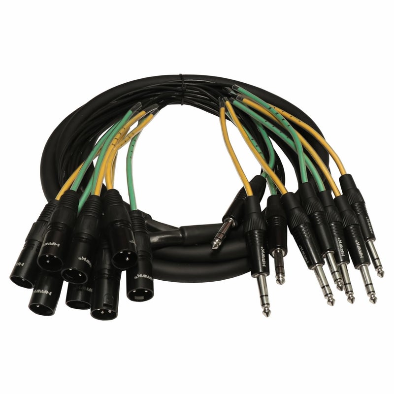 Hawk Total Music Solution Hawk HXT8LU03 XLR-TRS Snake Cable (8 Channels) 3 M Patch Studio, Stage, Live Sound Recording Multicore Cords XLR Male to 6.35mm TRS Male - Image 4