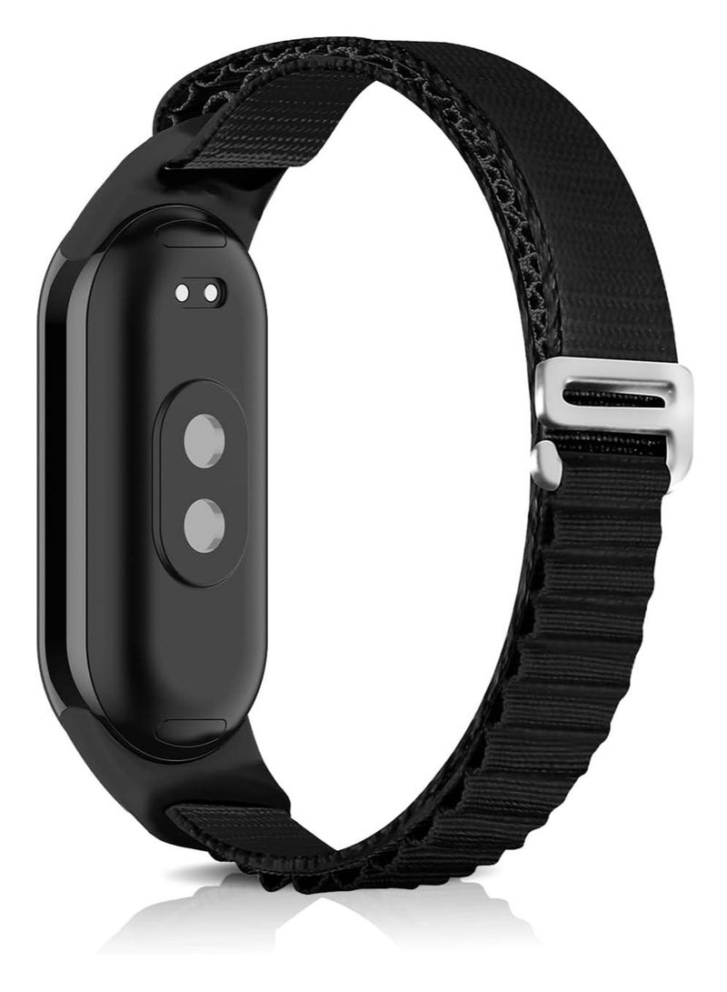 Band For Mi Band 9 Strap/Mi Band 8 Nylon Sport Replacement Strap Bands With Adjustable Closure - Black - Image 1
