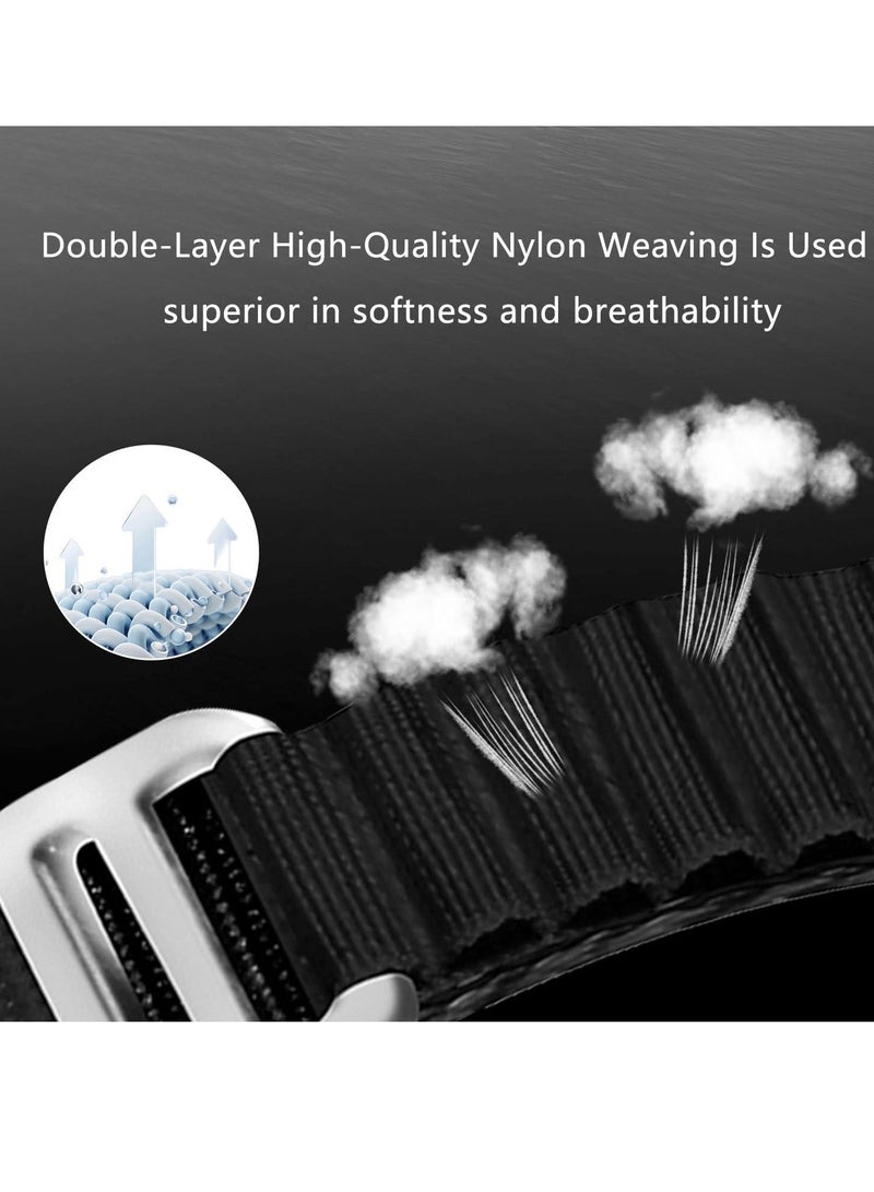 Band For Mi Band 9 Strap/Mi Band 8 Nylon Sport Replacement Strap Bands With Adjustable Closure - Black - Image 3