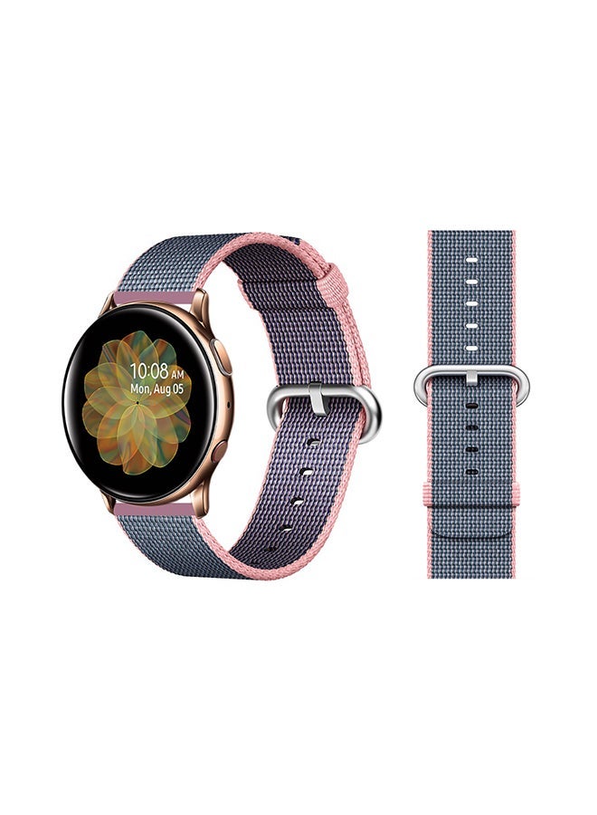 NIBEMINENT Woven Replacement Band For Samsung Galaxy Active/Active2 Pink/Grey 
