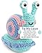Hoedia Positive Crochet Animal Gifts for Her Him Boy Girl Friend Christmas Home Decorations Emotional Inspirational Support Snail Womens and Mens Present for Valentine Birthday Anniversary - Image 2