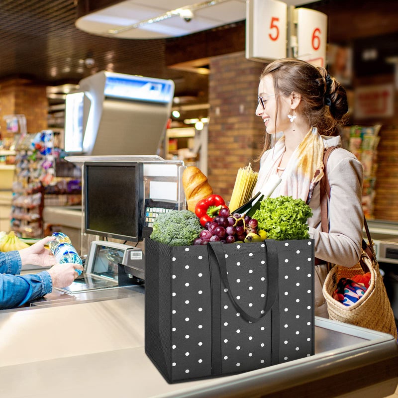 Fab totes 10 Pack Reusable Grocery Bags 35L Large Capacity Reusable Shopping Bags for Groceries Heavy Duty Waterproof Tote Bags for Shopping and Picnic - Image 2