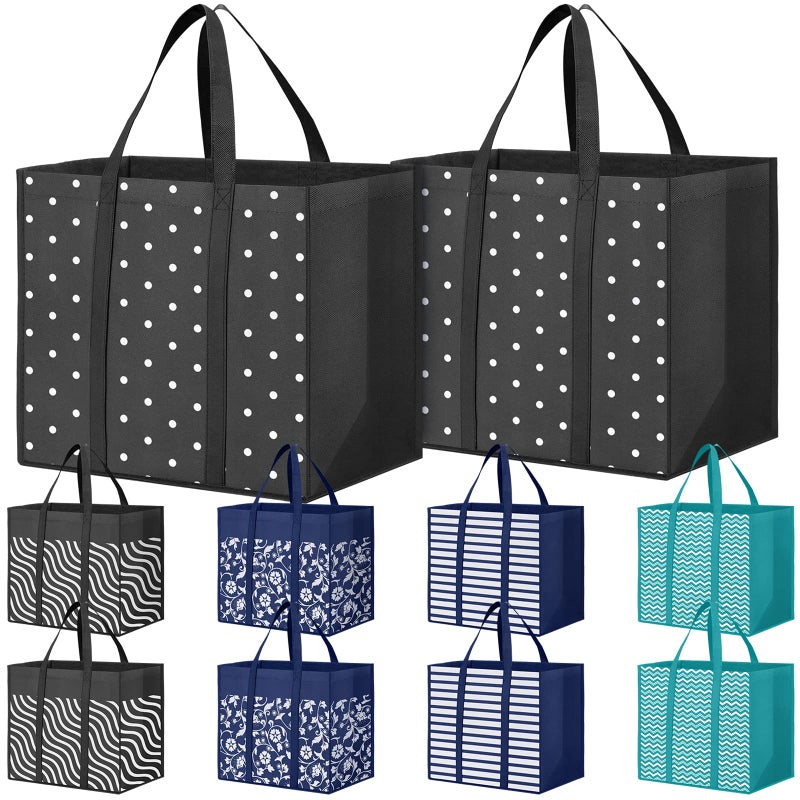Fab totes 10 Pack Reusable Grocery Bags 35L Large Capacity Reusable Shopping Bags for Groceries Heavy Duty Waterproof Tote Bags for Shopping and Picnic - Image 1